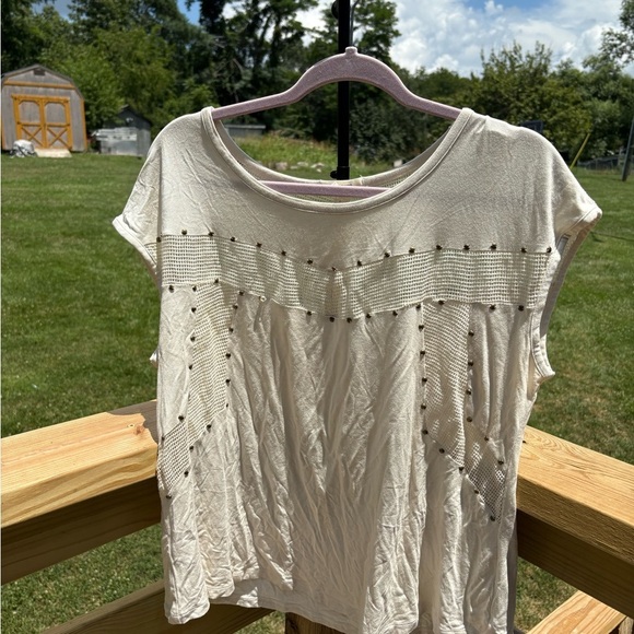 Maurices Cream Blouse with Stud Accents - Picture 1 of 3